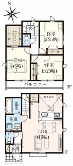 【間取り】 | 【仲介手数料無料！！】稲城市押立　新築戸建て（全13棟）2号棟　5880万円 | 2号棟