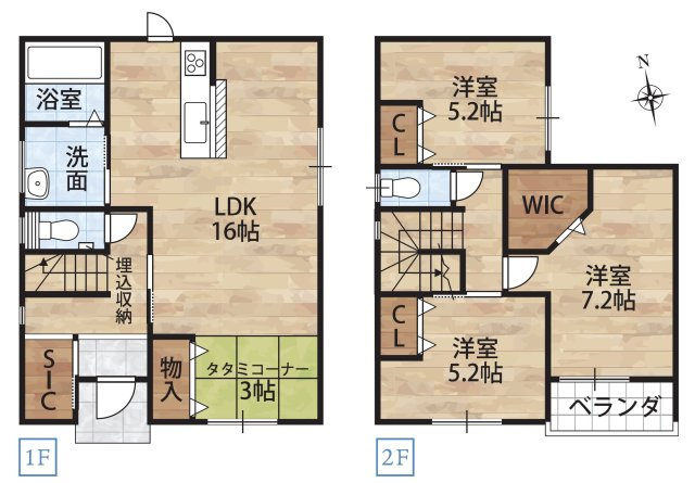 杭ノ瀬1区画（264-13）・新築戸建の間取り