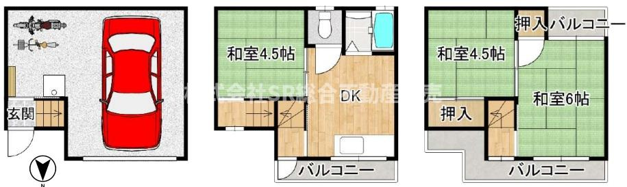 池島町4丁目中古テラスハウスの間取り|池島学園まで徒歩8分♪ファミリー様にオススメです！