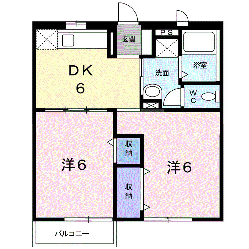 サンテラス窪　Ａの間取り|間取図