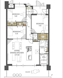 【間取り】 | ナタリーマリナタウンイーストブリッジ壱番館