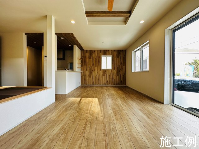 平塚市四之宮2丁目　平屋の新築戸建の居間・リビング