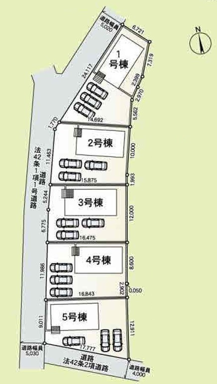 Cradle garden　大泉町寄木戸第17の区画図|図面と現況が異なる場合、現況を優先とします。【5号棟】