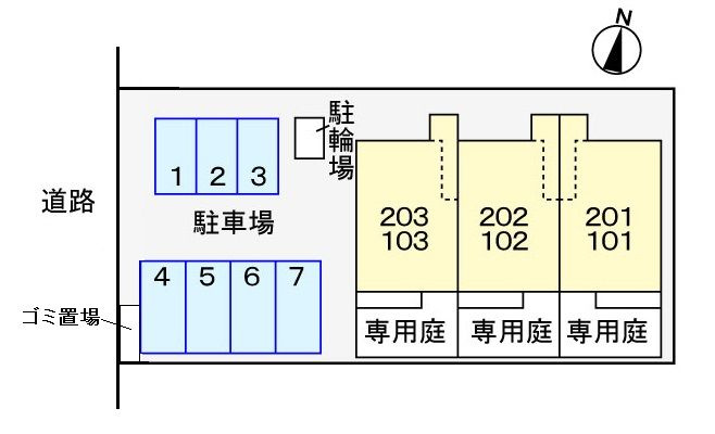 アメニティプレイスの駐車場
