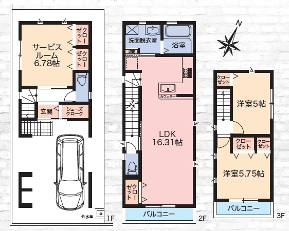 葛飾区金町3丁目　新築戸建て　全2棟の間取り