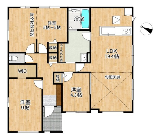 【新築平屋】山田本町1期の間取り