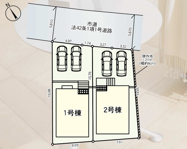 【区画図】 | 福岡市南区長住7丁目第8　2号棟（全2棟）【仲介手数料無料・0円】 | 区画図です。2号棟