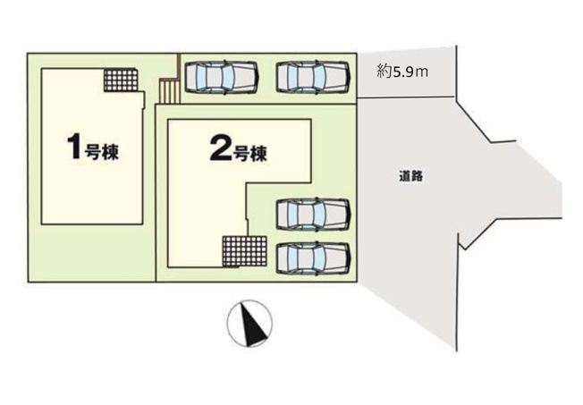 【区画図】 | 福岡市南区皿山3丁目7期　2号棟（全2棟）【仲介手数料無料・0円】 | 区画図です。2号棟