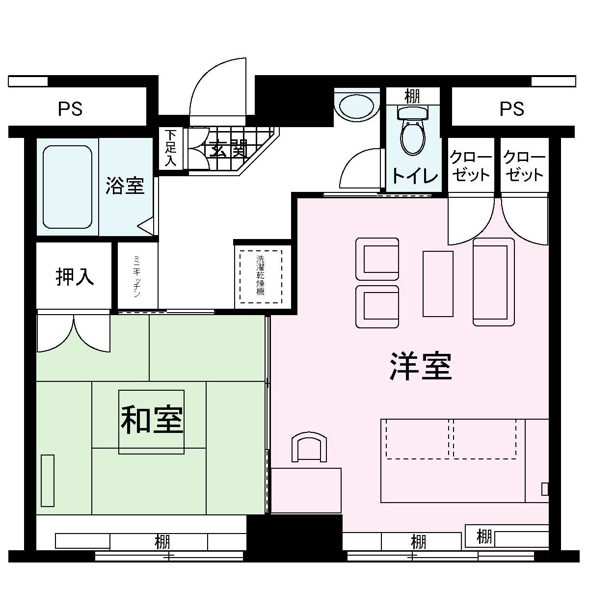 アルファコンフォート新潟の間取り|和室→洋室