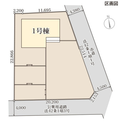 【区画図】 | 前橋市鼻毛石　新築住宅 | 敷地広々100坪以上！
家庭菜園や広いお庭でBBQもできます♪