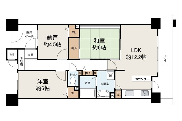 エスリード堺三国ヶ丘　中古マンションの間取り