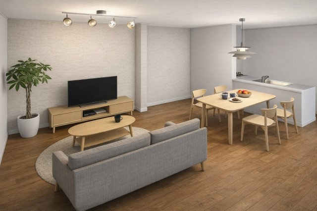 【TOKYO BASE】豊島区長崎5丁目　新築戸建の完成予想図|B号棟内観パース