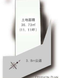 墨田区京島２丁目のテラスハウスの区画図