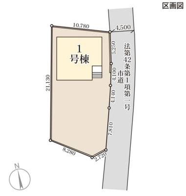 【区画図】 | 前橋市上増田町　新築住宅 | 敷地広々約70坪！
駐車にも十分な広さ！お庭でBBQもできます♪