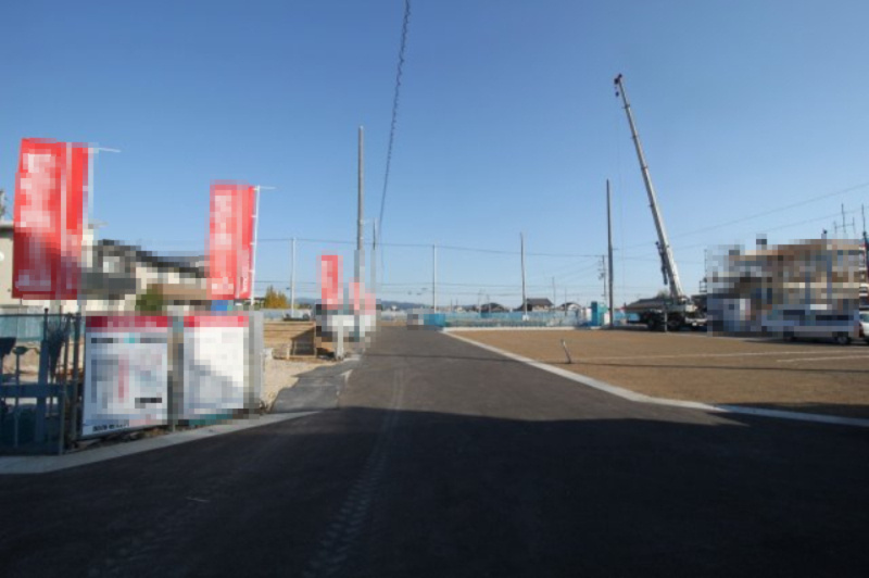 一宮東町　新築戸建　2号棟　【全2区画】の前面道路含む現地写真|接面道路　6.0ｍ