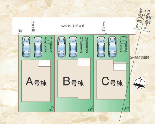 【区画図】 | 福岡市南区警弥郷1丁目　A号棟（全3棟）【仲介手数料無料・0円】 | 区画図です。A号棟
