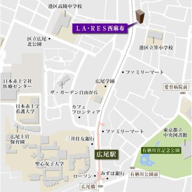 ＬＡ・ＲＥＳ西麻布の地図