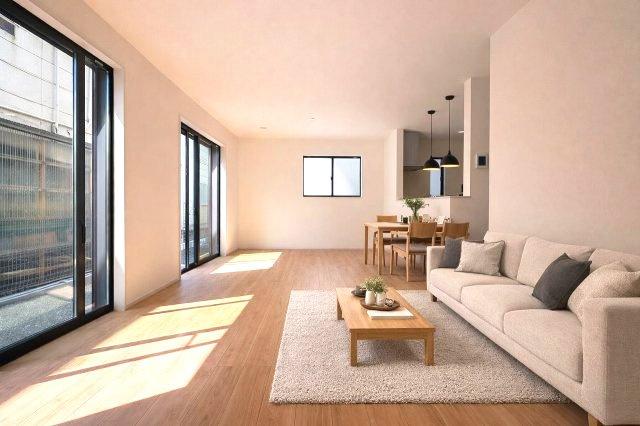 【内装】 | 福岡市南区警弥郷1丁目　C号棟（全3棟）【仲介手数料無料・0円】 | 施工例。リビングです。施工例は完成時と異なる場合があります。