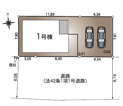 南国市大そね甲新築建売の区画図