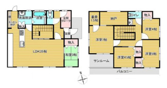 【間取り】 | 甲府市下鍛冶屋町 2019年築オール電化中古戸建　北東角地 | 5LDK　126.48ｍ2　2019年築で大変綺麗なご住宅です。
