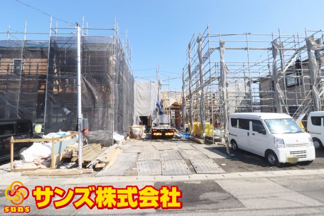 郡山市八山田西2丁目　　　　４号棟　　　行健第２小学校、明健中学区の外観|南東側から見た区画全体