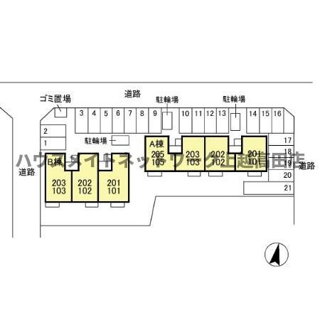 ロイヤルあけぼの Ａ/Ｂの区画図|配置図

