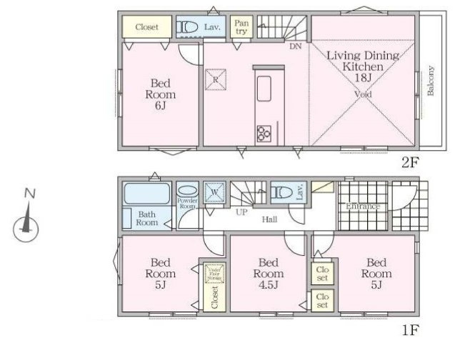 【横浜市保土ケ谷区初音ケ丘29-20全2棟新築戸建て】★仲介手数料無料★（初音が丘小学校・橘中学校）の間取り