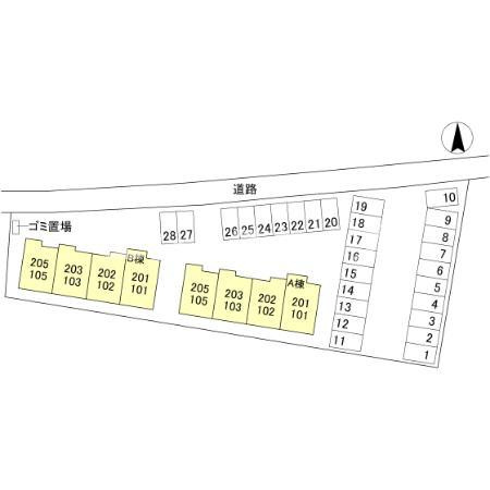 RELUXIA　Aの区画図|高崎、前橋のお部屋探しはエンドスケープまで！お客様の理想お聞かせ下さい♪