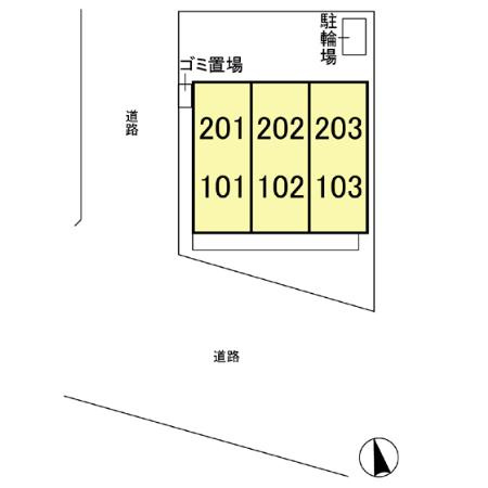 国分寺市本多４丁目のアパートの区画図