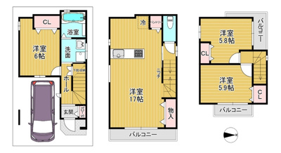 【参考プラン】 | スリースターヒルズ紫竹西南町　1号地