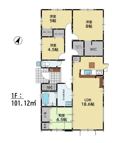 福岡市東区和白東4丁目第3-1棟（1号棟）の区画図|配置図
