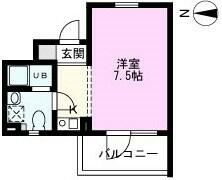 洋室７．５帖の１Ｒ