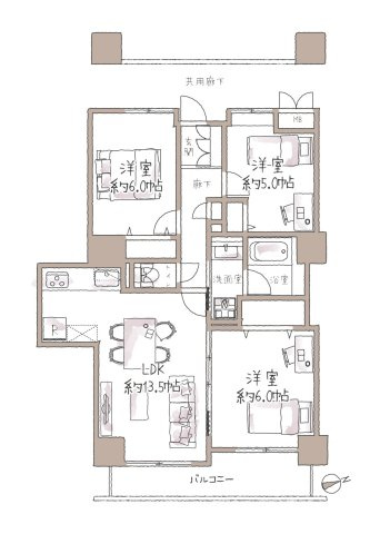 グラントーレ橋本の間取り
