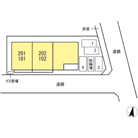 (仮称)D-ROOM鳥飼1丁目新築工事の区画図