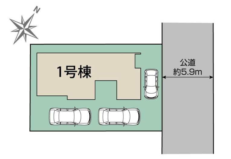 茅ヶ崎市堤新築戸建て　3期1号棟の区画図|区画図「茅ヶ崎市堤新築戸建て　1号棟」