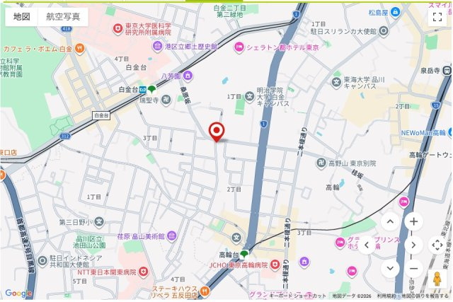 ★仲介手数料無料★サンビューハイツ高輪台（新規リノベーション済み）の地図