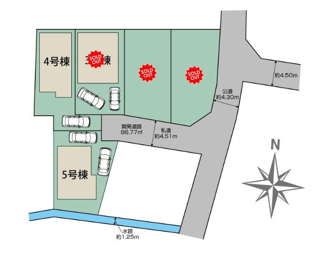 茅ヶ崎市円蔵２丁目新築戸建て　5号棟の区画図|区画図「茅ヶ崎市円蔵２丁目新築戸建て」