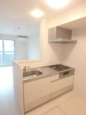 料理も楽しめる３口ガスコンロ付・システムキッチン