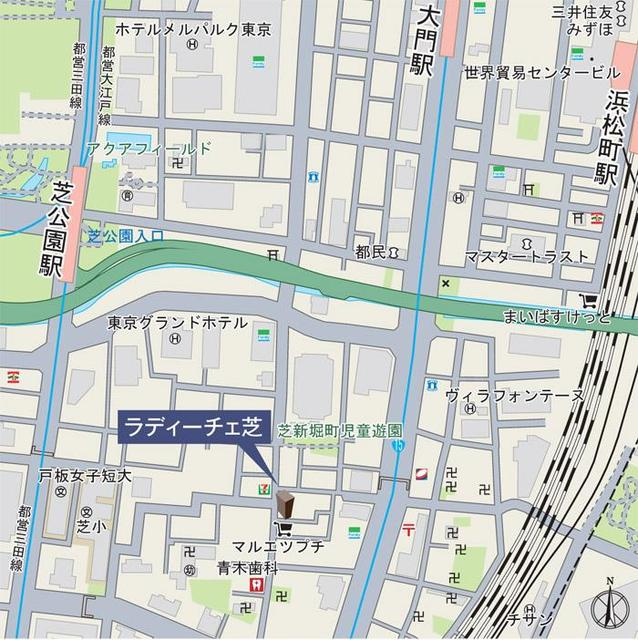 ラディーチェ芝の地図