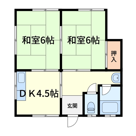 【間取り】 | 東五百住町連棟平屋貸家