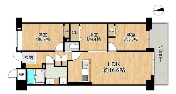 【間取り】 | ライオンズマンション若江東壱番館　中古マンション
