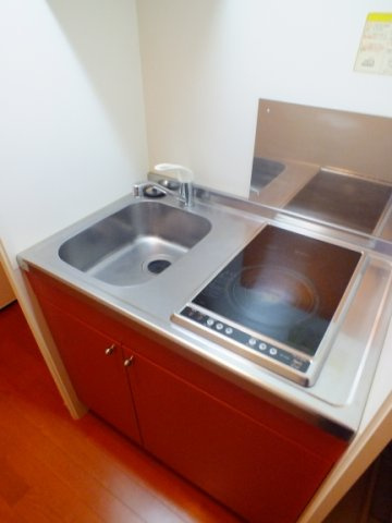 レオパレスカーサーセンのキッチン|2口電気コンロ