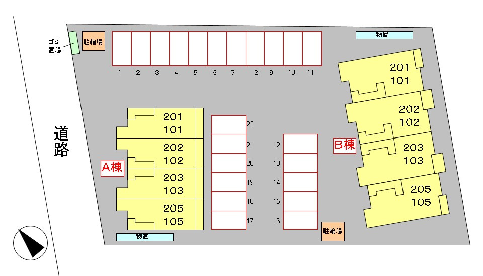 アムール・クロワール　Ｂの区画図
