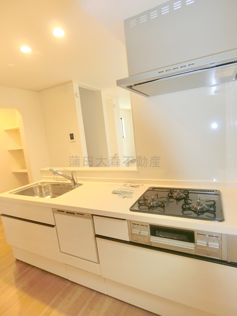 Kolet蒲田南＃20のキッチン|3口ガスグリルと食洗器付きのカウンターキッチン