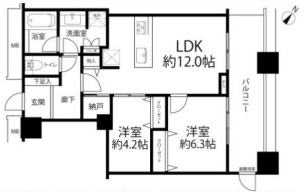 芝浦アイランドケープタワーの間取り