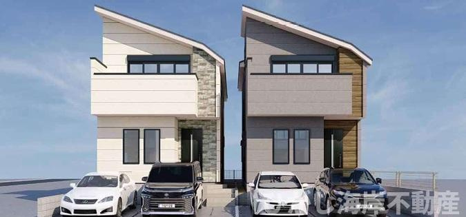 茅ケ崎市高田４丁目　新築戸建　全4棟の外観パース|イメージパスですので実際のものと多少異なります　
