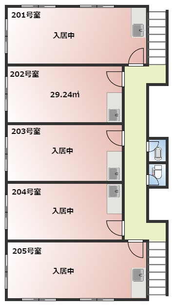 播昭貸事務所　の間取り|2階　202号室