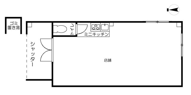 スクーデリア立花　店舗・事務所の間取り|駅近徒歩3分の利便性が魅力の店舗・事務所物件。シャッター付きで防犯面も安心。約40㎡の使いやすい空間