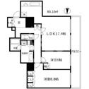 【間取り】 | ブランズタワー南堀江　開放的な間取り