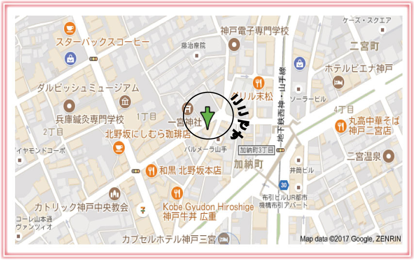 メゾンド山手の地図|周辺の地図です。
